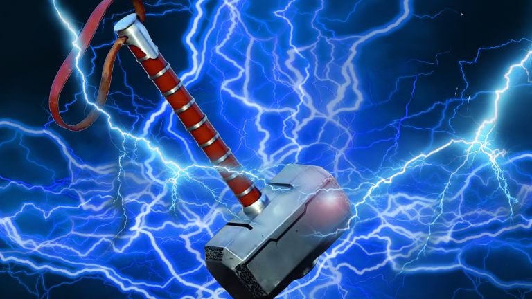 Thor hammer with lightning